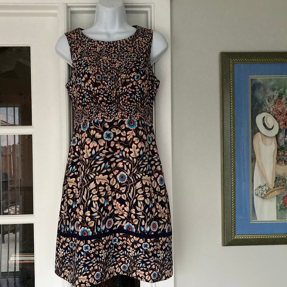Maeve Anthropologie Sleeveless Dark Floral Print Sheath Dress Size 0  NWT